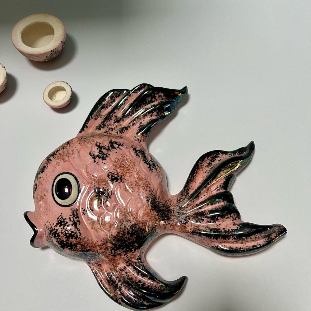 Vintage MCM 7pc irridescent fish set - Picture 7 of 10